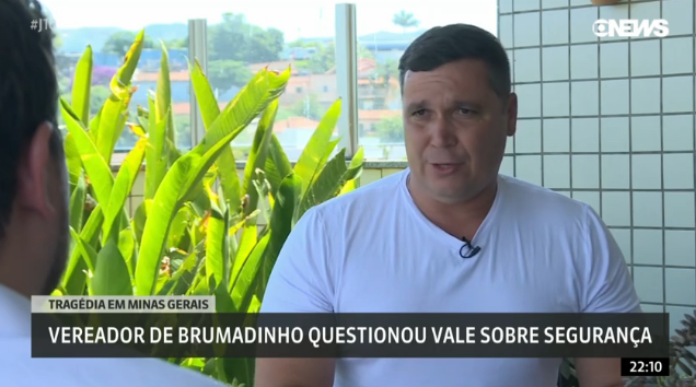 Vereador de Brumadinho questionou Vale sobre segurança um mês antes da tragédia