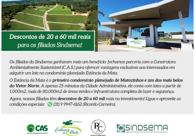 Descontos condomínio Estância da Mata