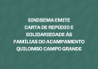 SINDSEMA emite carta de repúdio e solidariedade às famílias do acampamento Quilombo Campo Grande