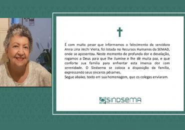 Nota de Falecimento - Anna Lina Vechi Vieira