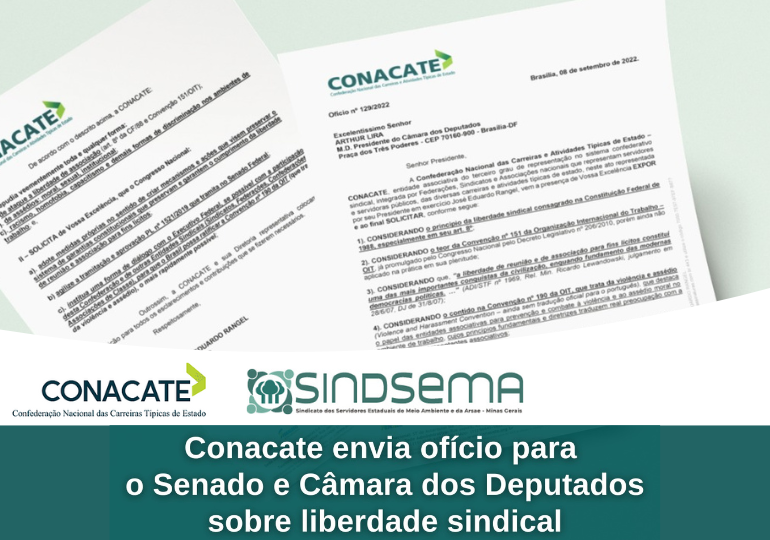 Conacate envia para Câmara e Senado Ofício sobre liberdade sindical