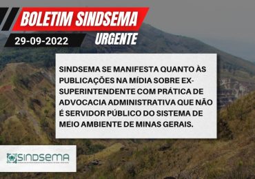 Sindsema se manifesta sobre ex-superintendente que não é servidor público do Sisema