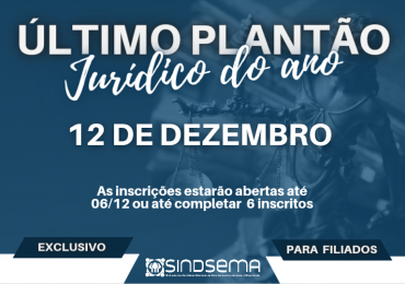 Último plantão jurídico do ano será dia 12 de dezembro