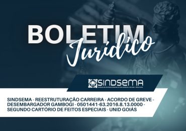 SINDSEMA - REESTRUTURAÇÃO CARREIRA - ACORDO DE GREVE - DESEMBARGADOR GAMBOGI - 0501441-63.2016.8.13.0000 - SEGUNDO CARTÓRIO DE FEITOS ESPECIAIS - UNID GOIÁS