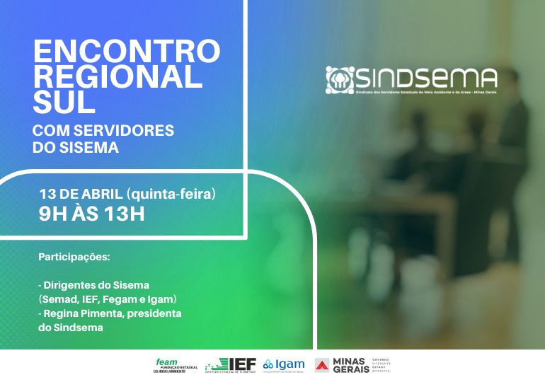 Regional Sul recebe, dia 13/4, programa do Sindsema para estreitar diálogo da Semad com servidores
