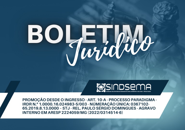 Promoção desde o ingresso - art. 10-a - processo paradigma - irdr n.º 1.0000.16.024983-5/003 - númeração única: 0367102-65.2019.8.13.0000 – stj - rel. paulo sérgio domingues - agravo interno em aresp 2224059/mg (2022/0314514-6)