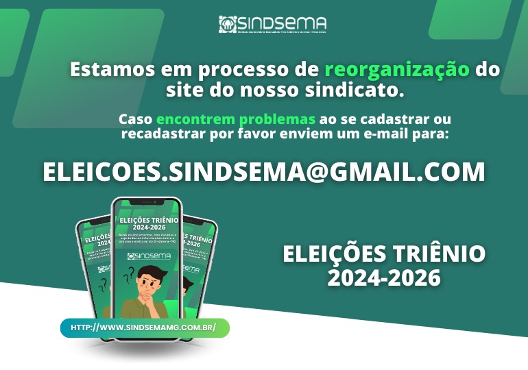 Comissão eleitoral divulga e-mail para problemas de cadastro ou recadastramento no site e aplicativo.