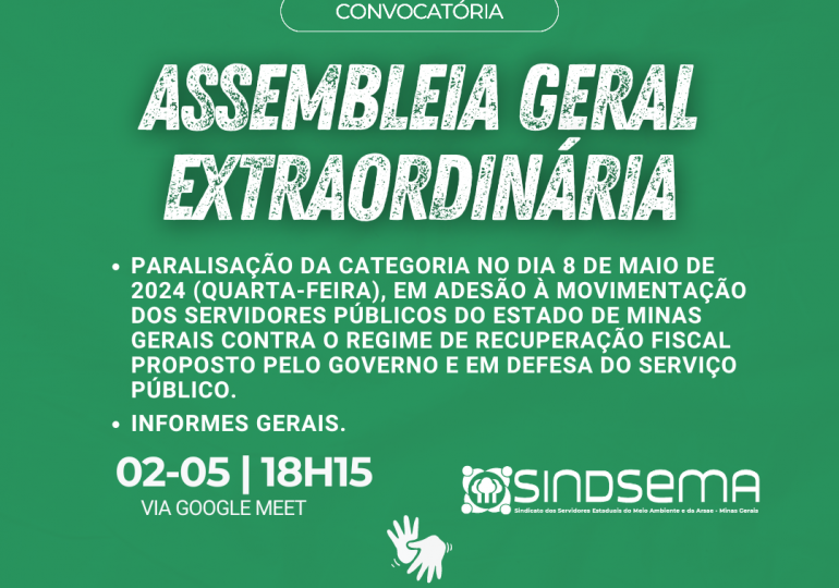 Convocação para Assembleia Geral Extraordinária do Sindsema