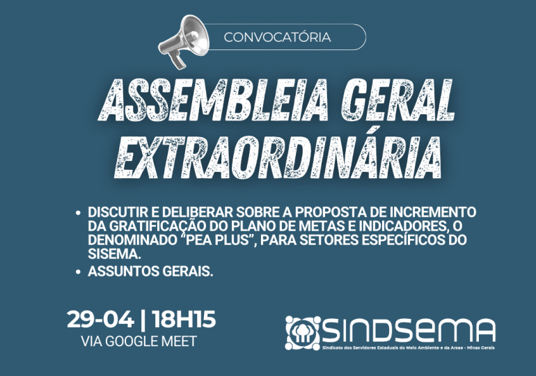 Convocação para Assembleia Geral Extraordinária do Sindsema