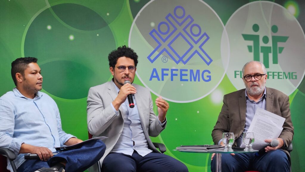 Da esquerda para direita: Warlen Nunes, Túlio Lopes e Orion Teixeira. | Foto: Comunicação da Affemg
